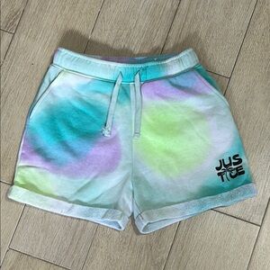 Justice Girls Tie-Dye Shorts Elastic Waist